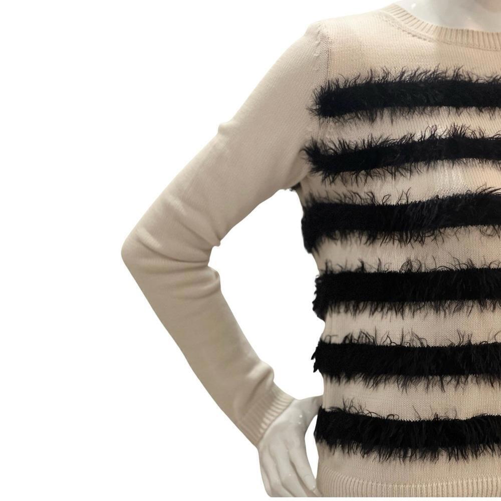 Weekend Max Mara Black and Cream Textured Stripe Sweater - Picture 4 of 10